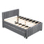 Full Upholstered Platform Bed with Trundle Grey - Korvel