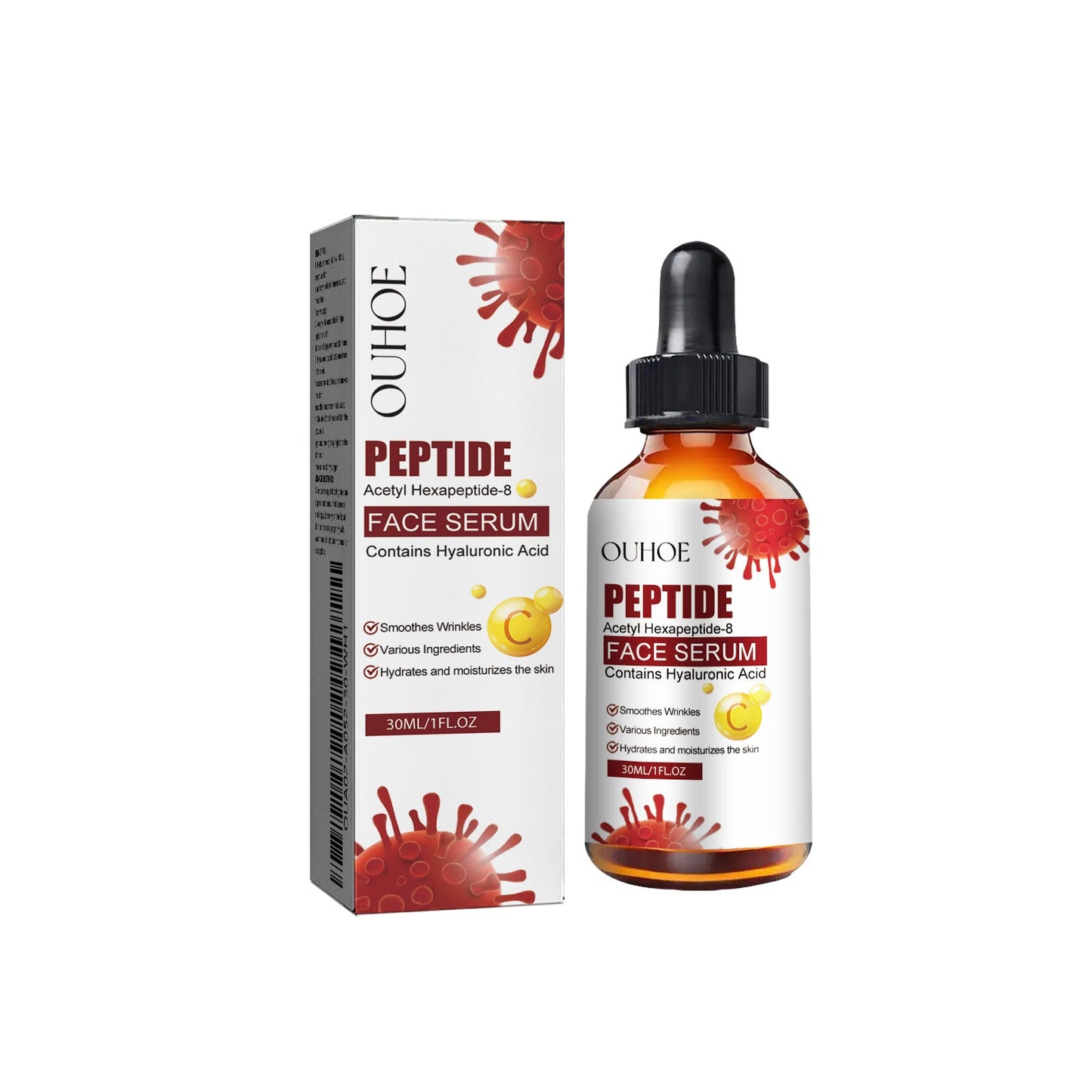 Peptide Face Serum, Fade Out Fine Lines On Your Forehead Skin Moist Hydrating Anti-Aging Essence - Korvel
