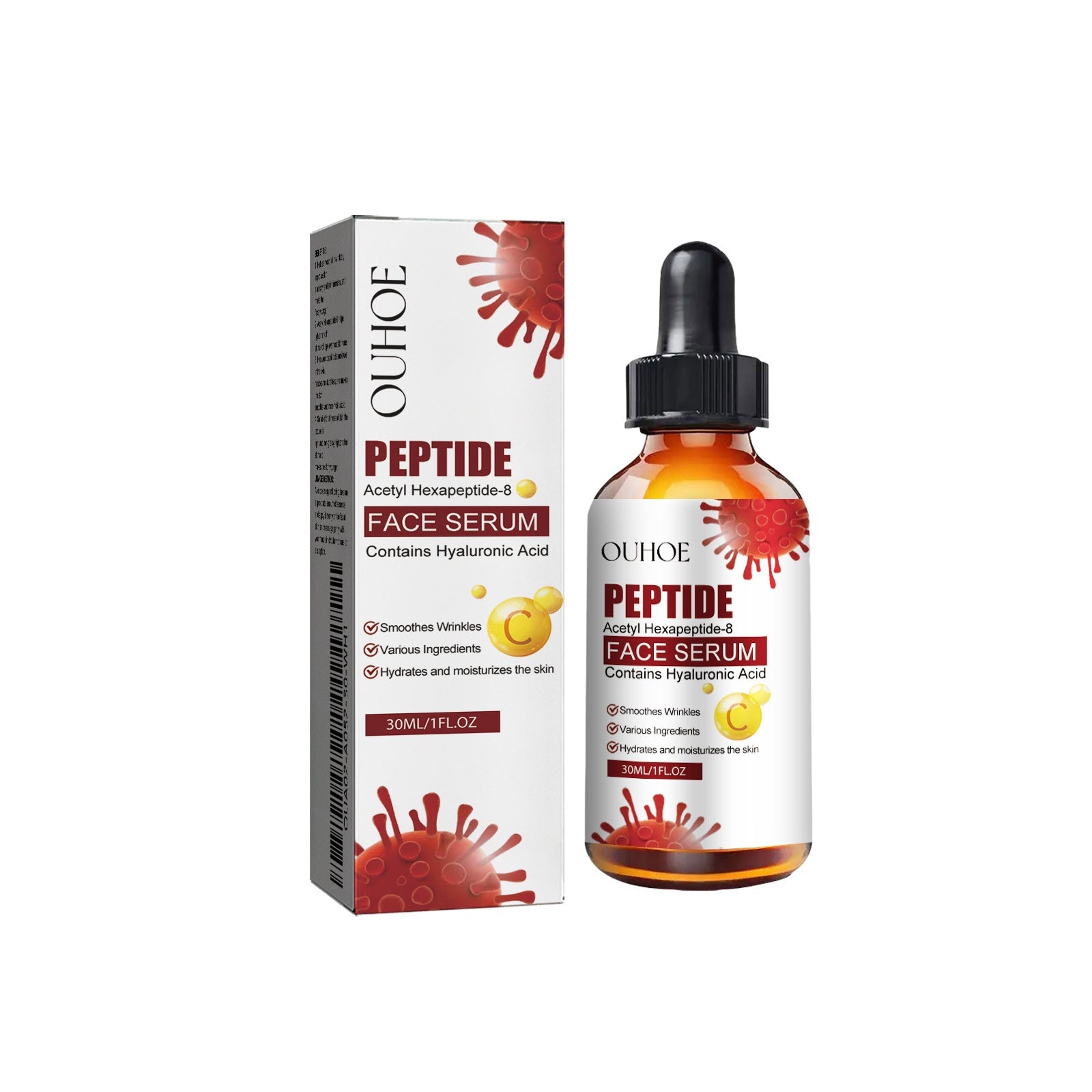 Peptide Face Serum, Fade Out Fine Lines On Your Forehead Skin Moist Hydrating Anti-Aging Essence - Korvel