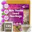 Bolsitas de té de cardo mariano premium, 100 % naturales y puras de semillas de cardo mariano. Té de semillas de cardo mariano. Elaborado con bolsitas de té naturales. Sin azúcar, sin cafeína, sin gluten, vegano.