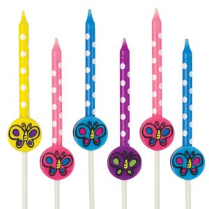 Butterflies Candleholder Set with 6 Elegant Candles