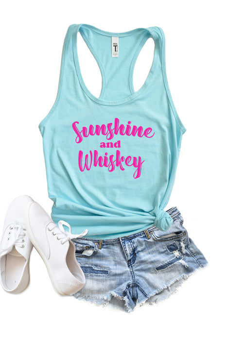 Sunshine and Whiskey Racerback Tank Top