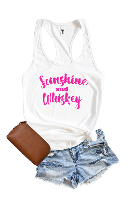 Sunshine and Whiskey Racerback Tank Top