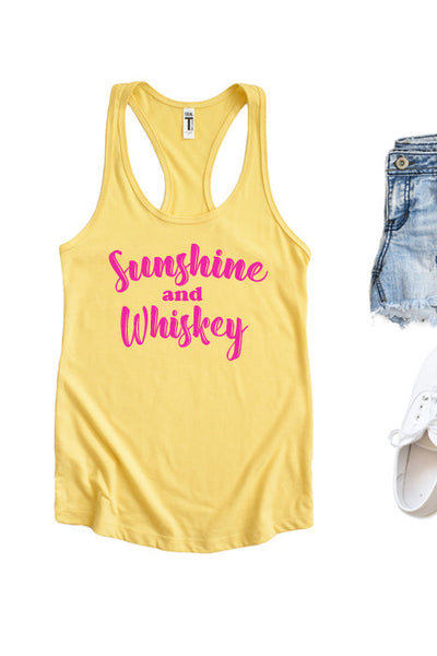 Sunshine and Whiskey Racerback Tank Top