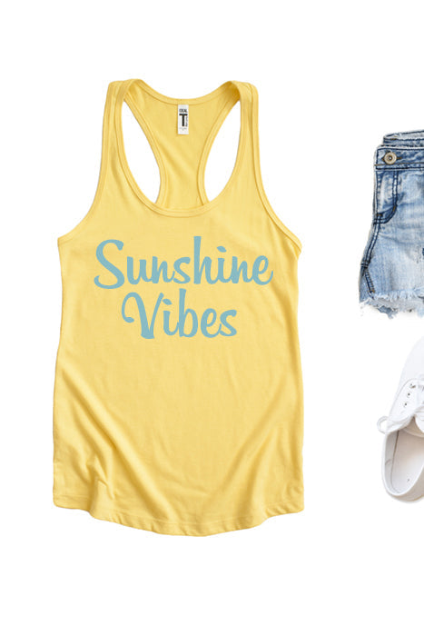 Sunshine Vibes Tank - Stylish Racerback Top