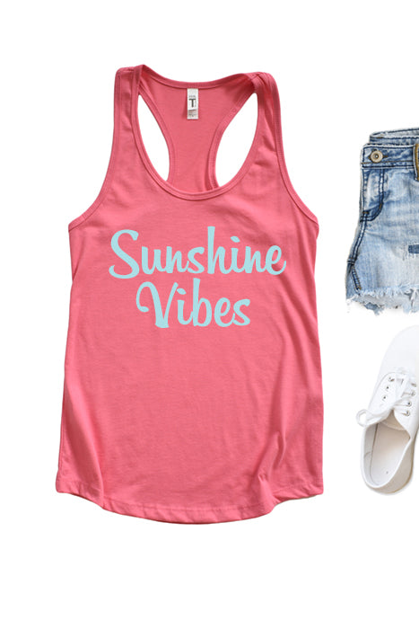 Sunshine Vibes Tank - Stylish Racerback Top