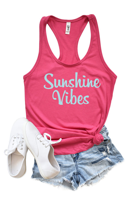 Sunshine Vibes Tank - Stylish Racerback Top