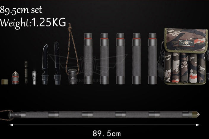 Multifunctional Tactical Alpenstock for Hiking and Camping