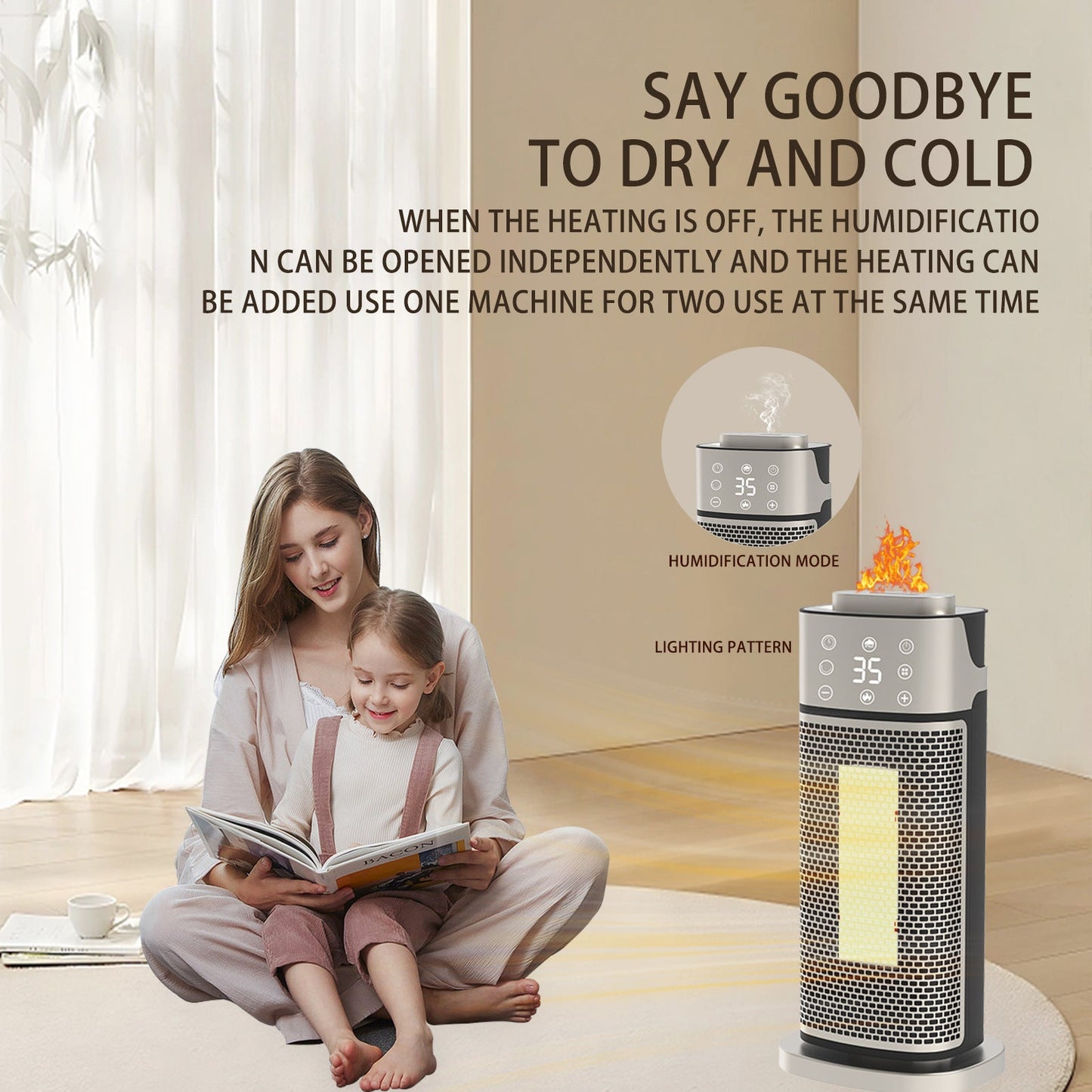 Premium Desktop Warm Air Blower with Humidifying Feature