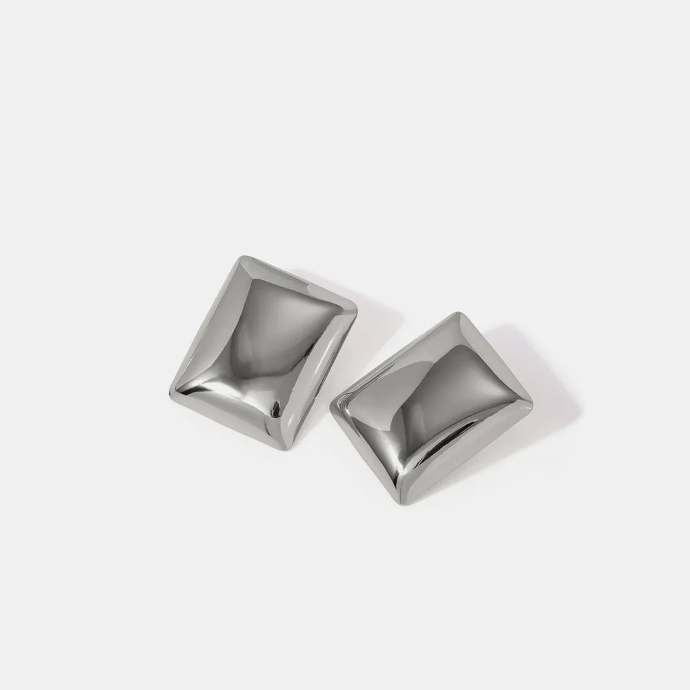 Stainless Steel Rectangular Stud Earrings - Korvel