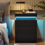Modern LED Black Nightstand with Multi-Colour Lighting