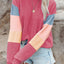 Color Block Round Neck Long Sleeve Sweatshirt - Korvel