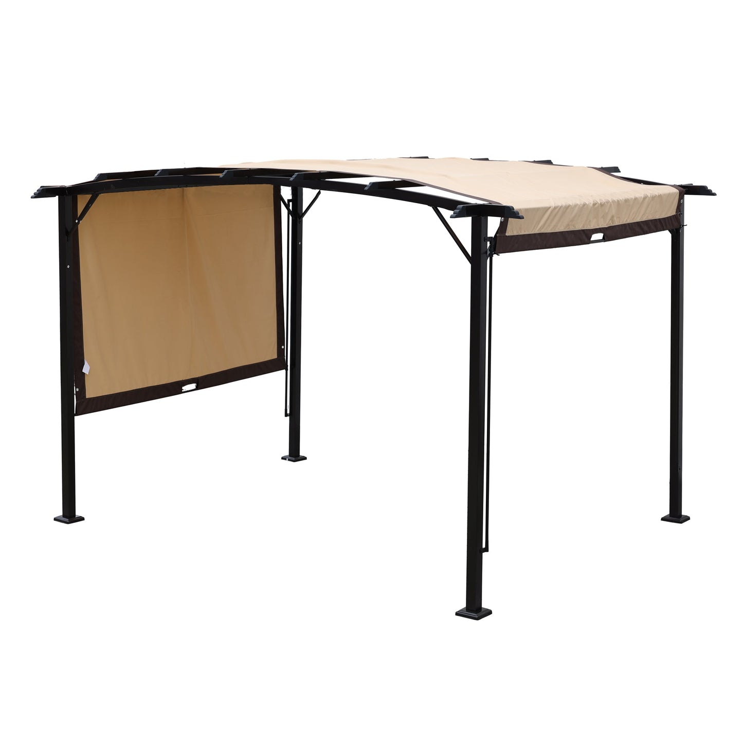 12 x 9 Ft Outdoor Pergola with Retractable Shade Canopy