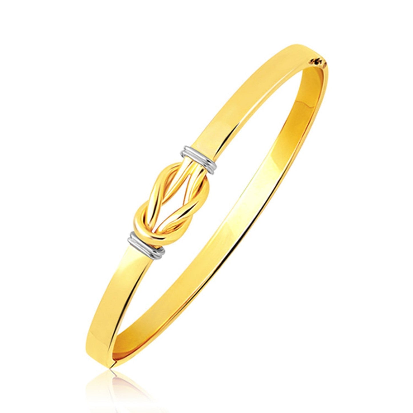Intertwined Knot Slip-On Bangle in 14k Two-Tone Gold