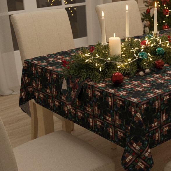 Charming Holiday Tree Tablecloth for Festive Dining