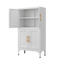 Elegante gabinete de almacenamiento de metal blanco para cocina