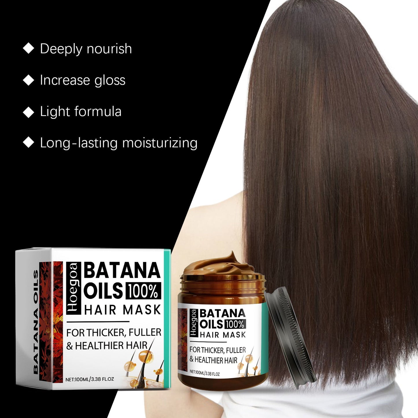 Masque capillaire à l'huile de Batana premium pour des cheveux nourris et doux