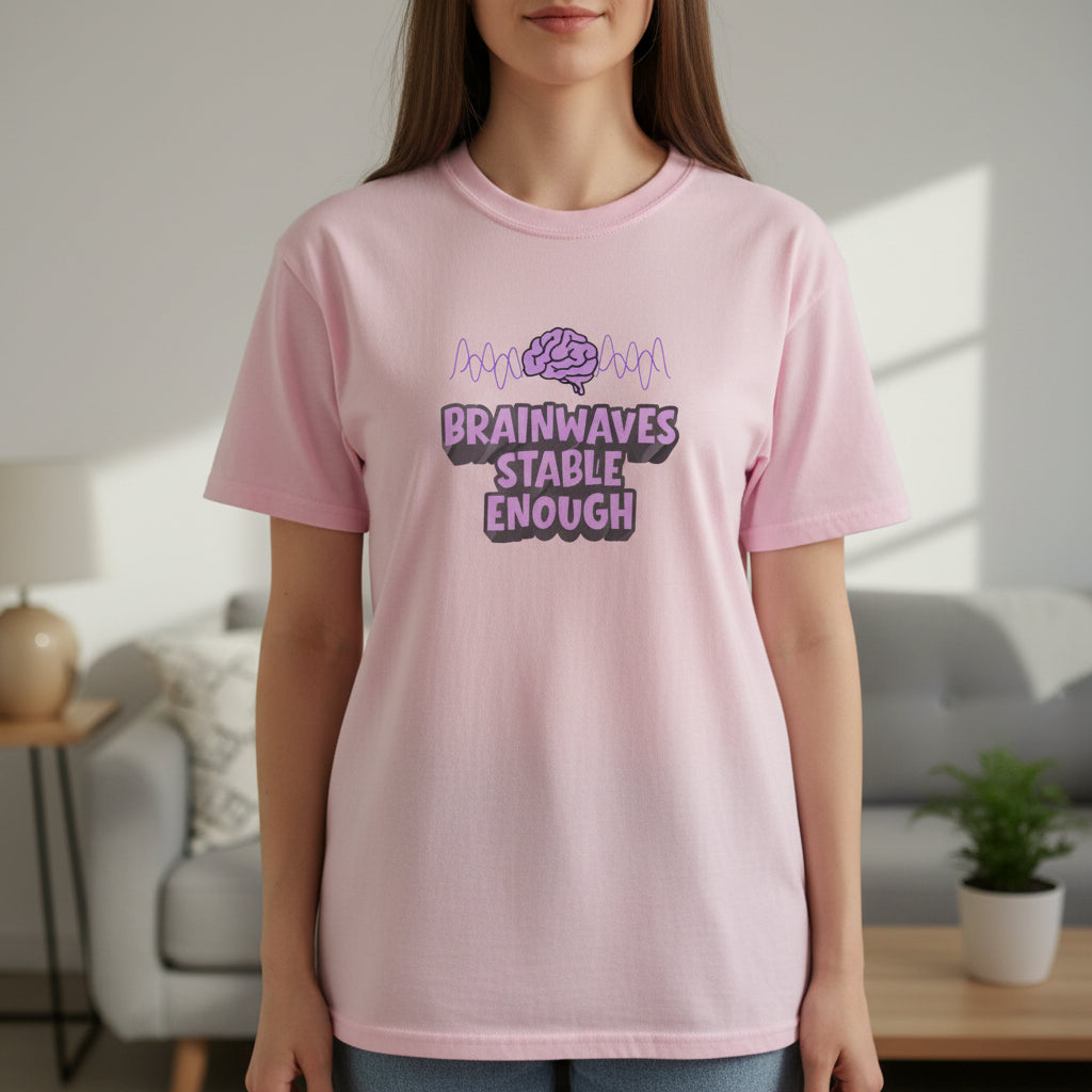 T-shirt unisexe en coton lourd Brainwaves Stable Enough