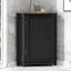 Black Bathroom Cabinet Triangle Corner Storage Cabinet with Adjustable Shelf Modern Style MDF Board - Korvel