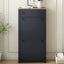 ONTREND Black Shoe Cabinet with 2 Flip Drawers