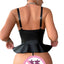 New Women's Lacquer Leather Strap Binding Hollow Out Non Detachable Sex Underwear Set - Korvel