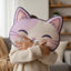 Smiling Cat Face Pillow - Soft and Inviting Decor