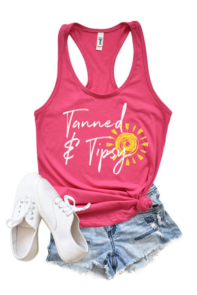 Tanned And Tipsy Racerback Tank