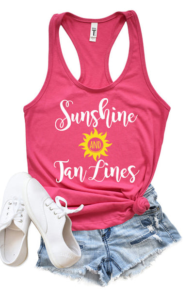 Sunshine and Tanlines Racerback Tank Top
