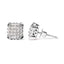 10K White Gold Princess Diamond Composite Stud Earrings