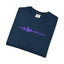 Camiseta Unisex Minimalista de Concienciación sobre la Epilepsia con Onda EEG - Diseño Púrpura