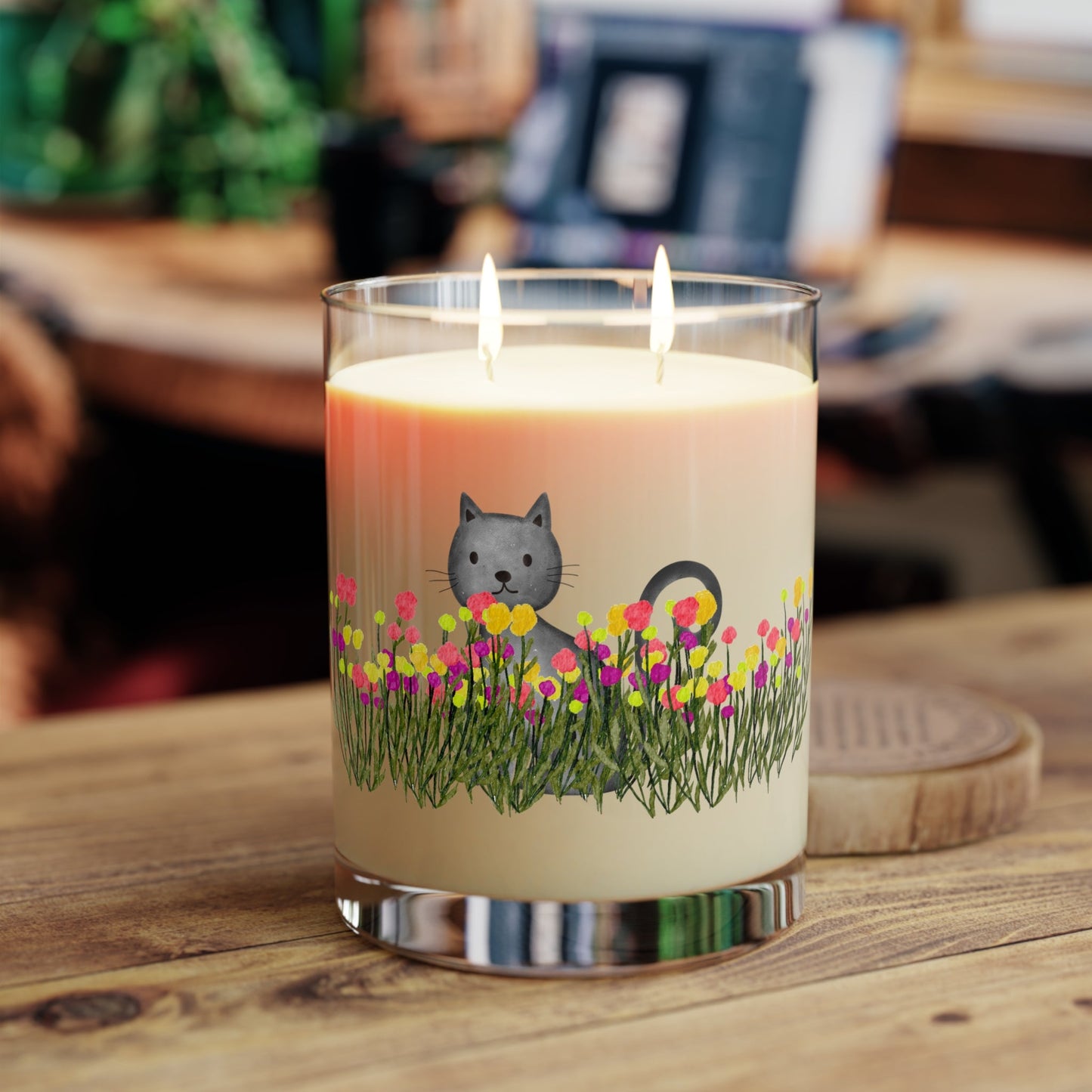 Vela Aromática Gato en las Flores Silvestres