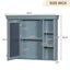 35 ''x 28' 'blue wall mounted bathroom storage cabinet with mirror door and medication cabinet with 6 open shelves - Korvel