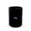 Pause for Epilepsy Awareness Purple Ribbon Black Ceramic Mug