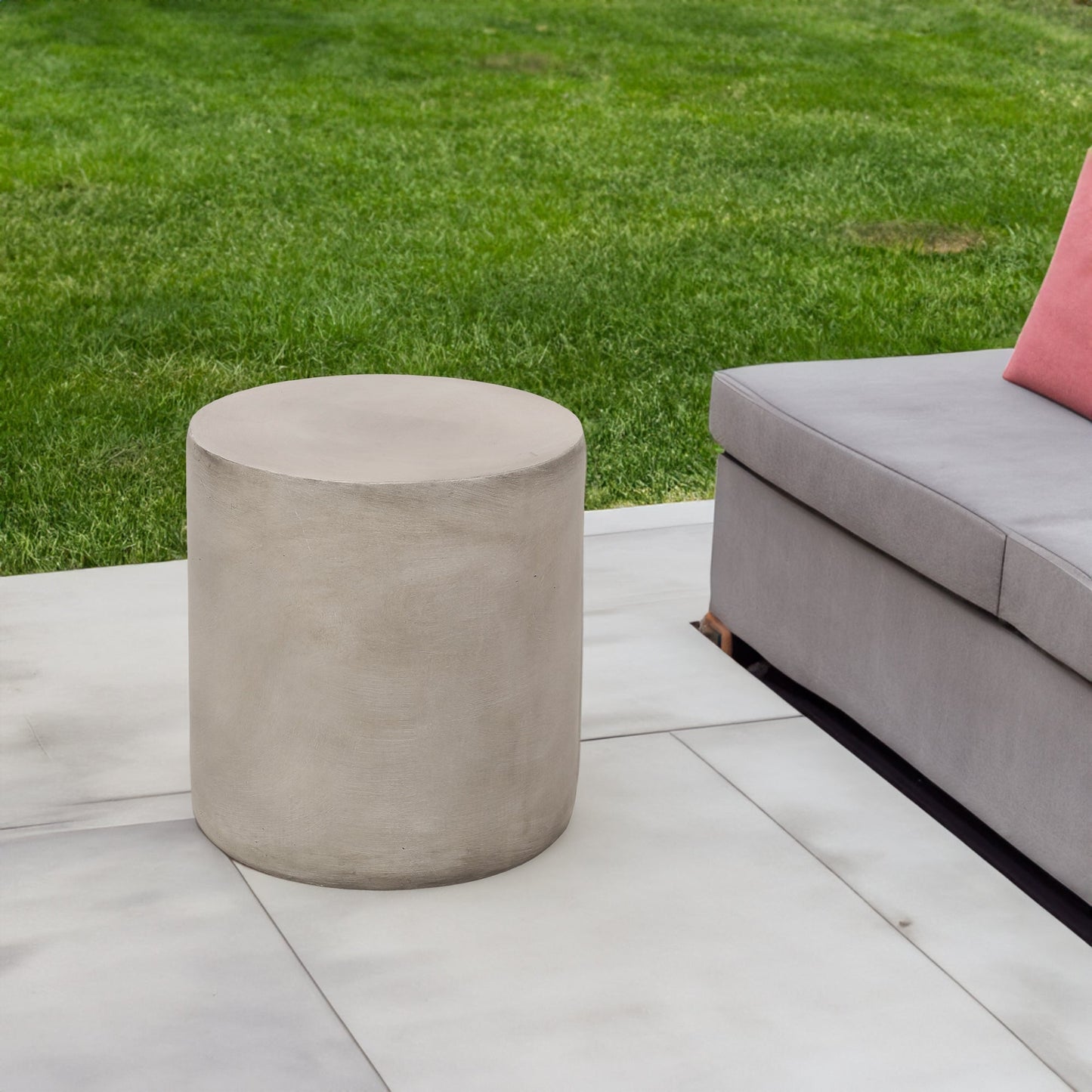 Light Gray Concrete Side Table