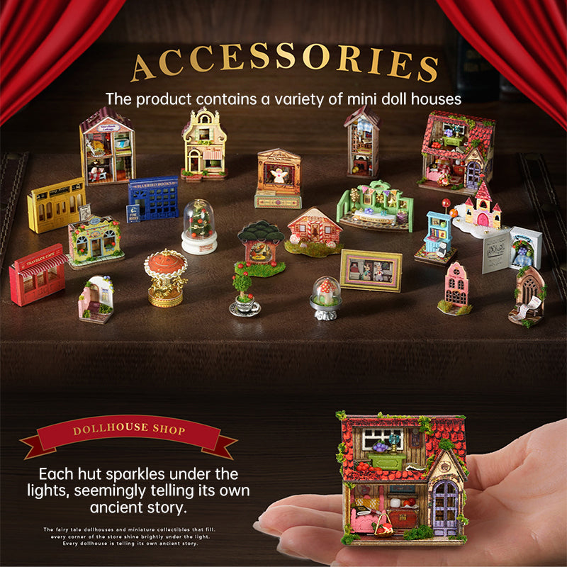 DIY wooden fairy-tale Wonderhous: mini bookends, assembleable houses, gifts, home decor - Korvel