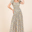 Summer Flower Print Puff Sleeve Maxi Dress