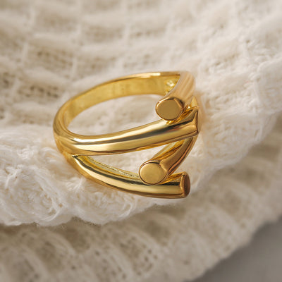 Simple and personalized smooth irregular geometric ring for women niche and versatile ring - Korvel