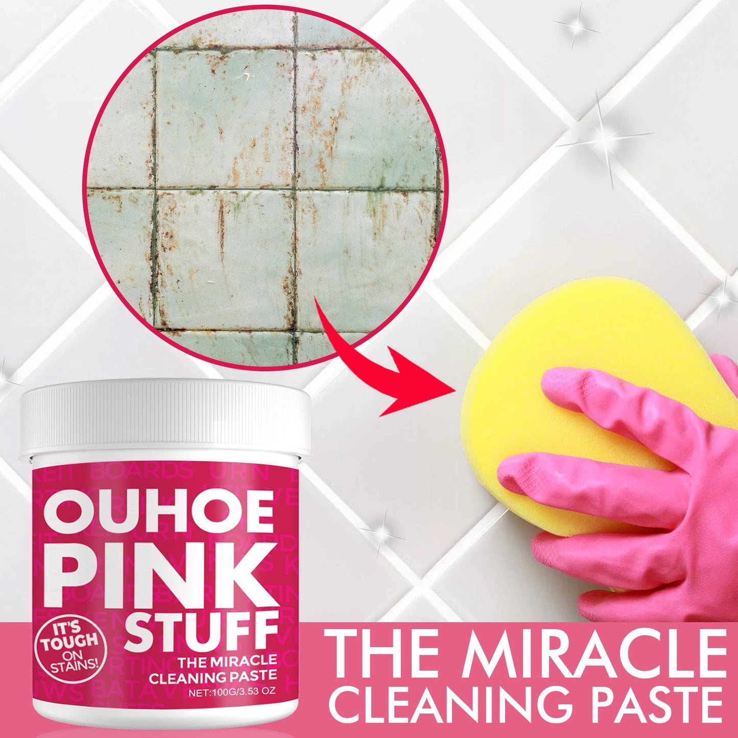 Home Gentle Multi-Functional Cleaning Cream, Clean Kitchen Heavy Oil Dirt General Pink Barrel Cleaning Powder - Korvel