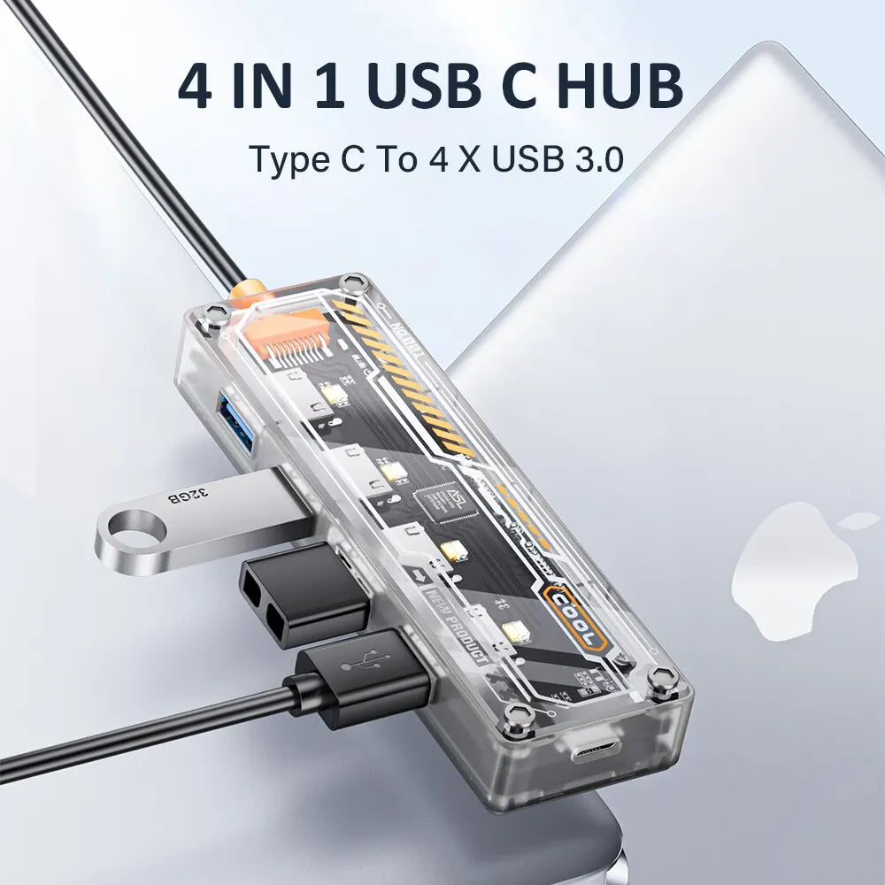 ASOMETECH Hub USB C 4-en-1 pour MacBook et plus