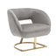 COOLMORE Upholstered Tufted Living Room Chair Textured Linen Fabric Accent Chair with Metal Stand - Korvel
