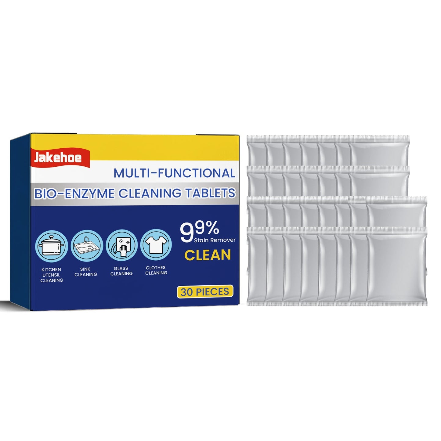 Multi-Functional Bio-Enzyme Cleaning Tablets, Bathroom Kitchen Multi-Functional Stain Cleaning Stainless Steel Rust Remover - Korvel