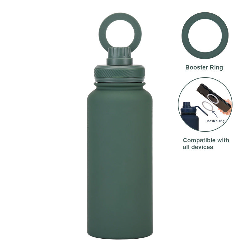 Support de téléphone magnétique et bouteille d'eau en acier inoxydable isolée