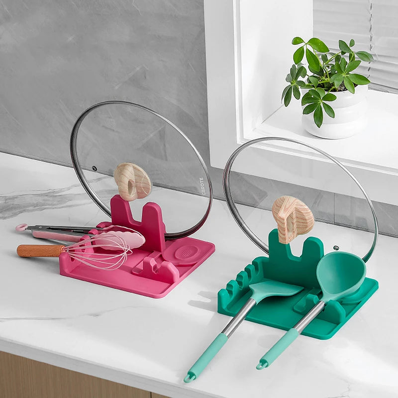 Silicone Pot Lid and Utensil Storage Rack