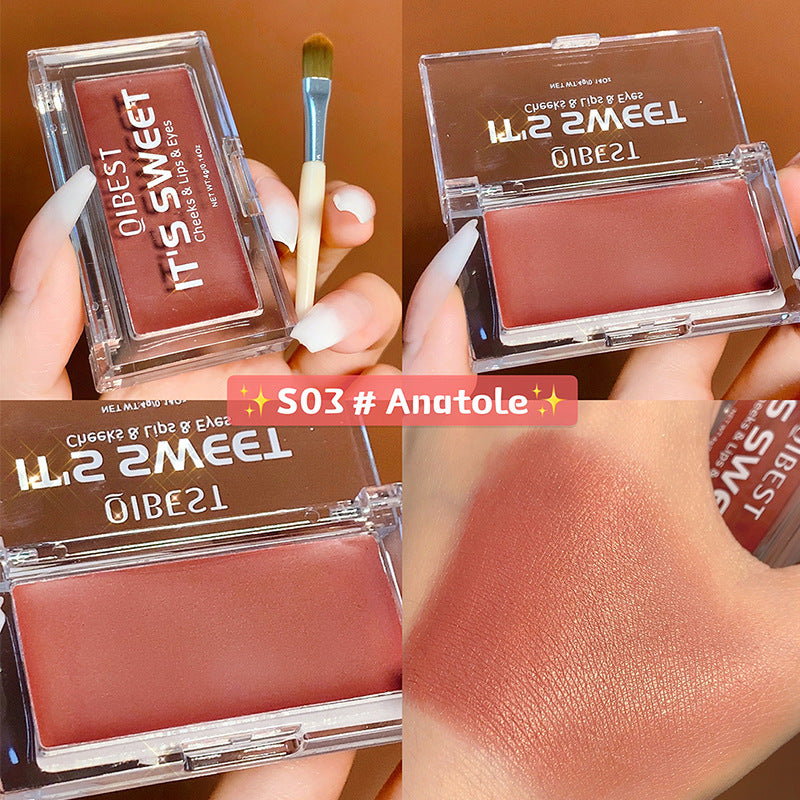 QIBEST 3-in-1 Lipstick, Eye Shadow & Blush Cream