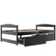 Espresso Twin Size Platform Bed with Two Drawers