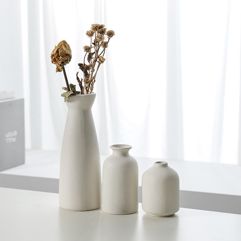 Ceramic vase decoration home living room wine cabinet flower planter modern decorative flower set of 3 pieces - Korvel