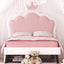 Twin Size Upholstered Princess Bed with Crown Headboard