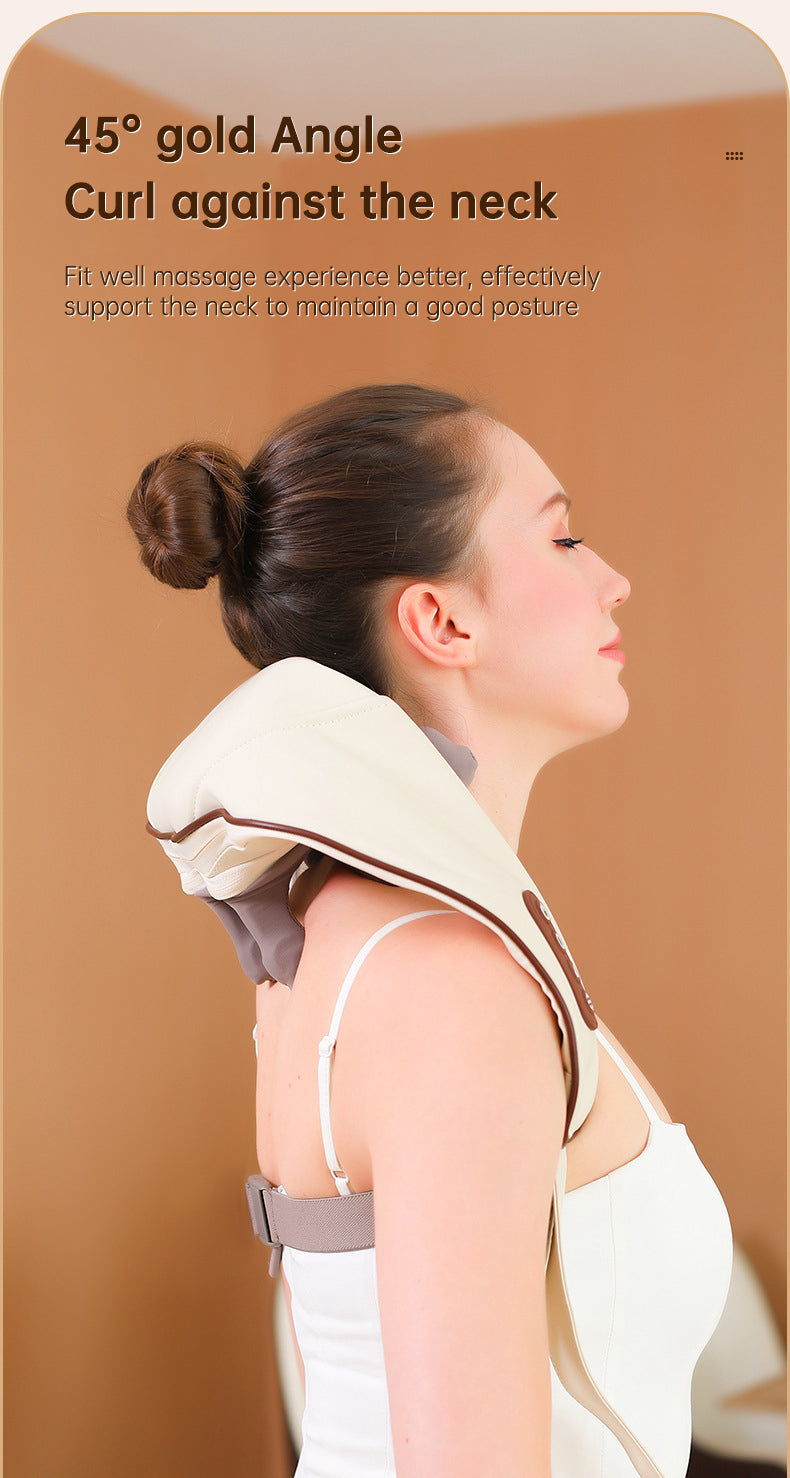 USB-C Rechargeable Kneading Massage Hot Compress Shiatsu Back Shoulder Neck Massager for Pain Relief - Korvel