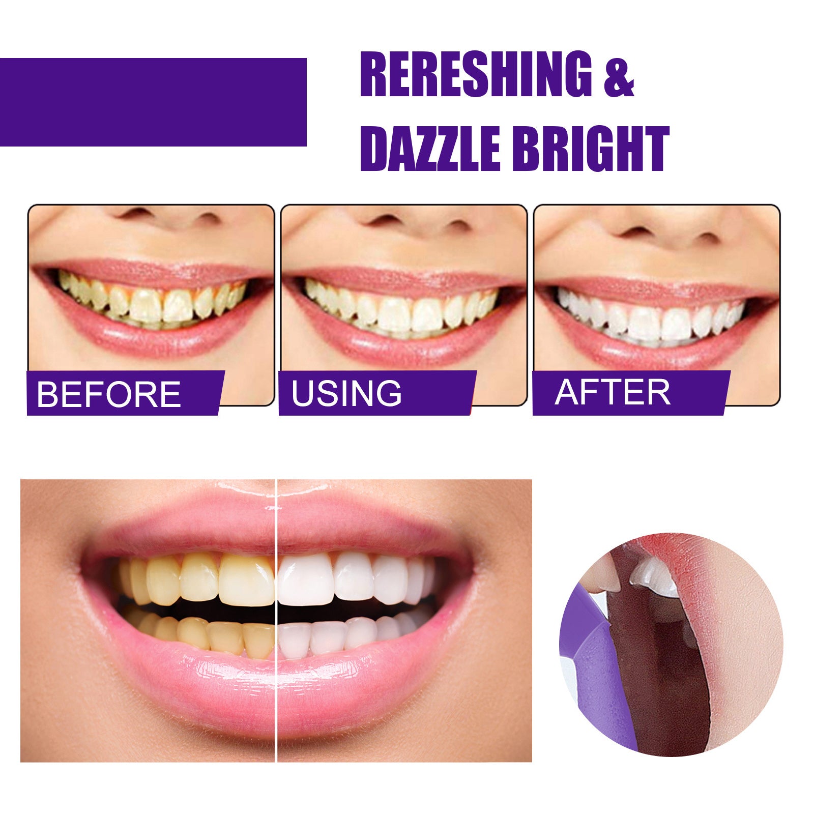 v34 Brightening Tooth Toothpaste, Whiten Teeth Correct Yellow Teeth Clean Stains Mouth Cleaning Toothpaste - Korvel