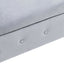 Chaise longue en velours gris avec rangement et coussin